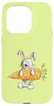 Coque pour iPhone 15 Pro Lapin Gris Amusant Design Mignon Avec Carotte