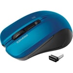 PROMATE Ergonomic Wireless Mouse with Ambidextrous Design. 800/1200/1600Dpi, 10m Working Range, Incudes Nano Reciever, Easy Plug &amp; Play, Compatible with Win &amp; Mac. Blue Colour. (p/n: CONTOUR.BL)