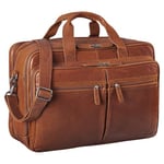 STILORD 'Gigantus' XXL Briefcase Leather Laptop Bag 17.3 inch to 19 inch Geuine Cowhide Leather, Colour:maraska - Brown