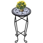 Table de jardin, Table d'appoint Table d'extérieur Mosaïque Noir et blanc CON72701 MaisonChic