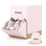 Grind Decaf House Blend Coffee Pods – Pack of 100 Coffee Capsules – Nespresso® Original Machine Compatible Pods – Home-Compostable Coffee Pods – Notes of Dark Chocolate, Raisins and Brown Sugar