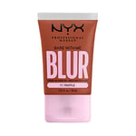 NYX Professional Makeup Fond de Teint Effet Flouté Bare With Me Blur, Couvrance Moyenne, Fini Mat Naturel, Niacinamide, Matcha & Glycérine, Hydratation Jusqu'A 12H, Teinte : Truffle (17)