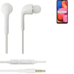 Headphones for Samsung Galaxy A20s headset in ear plug white