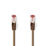 Nedis CAT6 Nätverkskabel | RJ45 hane | RJ45 hane | S/FTP | 0.20 m | Rund | LSZH | Brun | Plastpåse