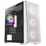 X= Air Mesh White ARGB Micro ATX Tempered Glass Esports PC Gaming Case