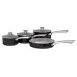 Morphy Richards 4 Pc Induction Black Saucepan Pan Pot Set Frying Pan Cookware