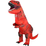 Uppblåsbar T-REX-dräkt för vuxna, rolig Halloween-dinosauriedräkt, fest cosplay maskerad jumpsuit, röd