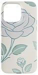 Coque pour iPhone 15 Pro Max Motif floral rose, style minimaliste