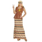 Widmann - Costume de Femme Hippie - pour Adulte - Robe avec Gilet, Bandeau, chaîne avec Symbole de Paix