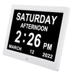 Day Date Clock Auto Dimming 12 Custom Alarm Digital Calendar Clock For Seniors