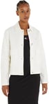 Tommy Jeans Women's Tjw Gmd Cotton Jacket Dw0dw17748 Woven Jackets, Ancient White, M