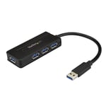 StarTech.com Hub USB 3.0 - Dock 4 Ports SuperSpeed 5Gbps avec Charge Rapide USB 3.2 Gen 1 Type-A pour PC Fixe/Portable - Alimentation par Bus USB ou Auto-Alimenté Mini/Compact - Noir - Neuf