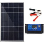 Kit de Panneau solaire monocristallin portable 30W 12V avec 40A controleur charge solaire câbles solaires Chargeur Solaire Portable pour maisons RV