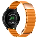 Samsung Galaxy Watch 3 45mm / Watch 46mm - Äkta läderrem 20mm - Rose Gold/Orange