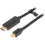 Cable hdmi male mini DisplayPort male 2m noir