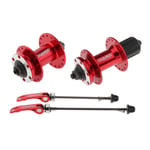 Perfeclan Deluxe Bicycle Hub Set 32 Holes Ultra-light Sealed Bearing Disc Brake 6-Bolt Wheel Hubs with Quick Release for Mountain Road Bikes - Red