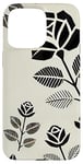 Coque pour iPhone 15 Pro Max Motif floral rose, style géométrique minimaliste