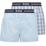 BOSS Kalsonger 2P EW Boxer Shorts Ljusblå/Rutig polyester Medium Herr