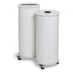 Sopkorg Brooklyn Bin Twin, Färg Vit, Lock 1 Med knopp - Trash, Lock 2 Take Away Plastic