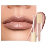 Oulac Nude Gloss à Lèvres Pailleté- Gloss Transparent Hydratant Rouge à Lèvres Liquide | Huile a Levre Brillant Lip Oil - Enrichi en Extrait de Rose | Formule Vegan - 4,5ml, Nude Love (C09)