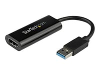 Startech .com Usb 3.0 To Hdmi Adapter, 1080p (1920x1200), Slim/compact Usb To Hdmi Display Adapter Converter For Monitor, Usb Type-a External Video & Graphics Card, Black, Windows Only 9 Pin Usb Type A Uros Hdmi Tyyppi A Naaras Musta