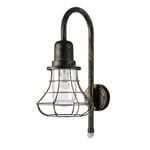 Lampe Applique Murale Oiseau Brun-Or Retro IP44 Max. 60W E27 Détecteur