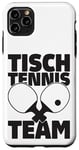 Coque pour iPhone 11 Pro Max Équipe de tennis de table avec inscription en allemand et raquette de tennis de table