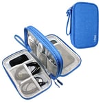 DDgro Pochette de Voyage pour Accessoires Techniques – Sac de Voyage pour Garder Le Chargeur, Le Disque Dur Mobile, Le câble, la Souris, Les écouteurs, Les stylos, certificats (Taille M, Bleu Azur)