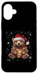 Coque pour iPhone 16 Plus Ours de Noël Lumières de Noël Père Noël Ours en peluche Noël