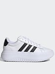 adidas Sportswear Women's Grand Court Platform Trainers - White/Black, White/Black, Size 6, Women