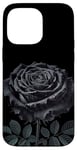 Coque pour iPhone 14 Pro Max Rose noire gothique pour fille - Pour la Saint-Valentin, Halloween