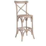 Iperbriko - Tabouret de bar gris en bois style naturel - 50x52x118 cm