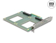 Delock PCI Express 4.0 x8 Karte zu 2 x intern U.2 NVMe SFF-8639 - Bifurcation (LxB: 144 x 122 mm)