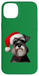 iPhone 14 Plus Miniature Schnauzer With Santa Hat Christmas Xmas Dog Owner Case