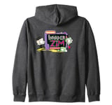 Invader Zim Logo With Gir And Dib Zip Hoodie