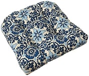 Pillow Perfect Lot de 2 Coussins de Chaise en osier pour intérieur/extérieur Motif Prisme Bleu