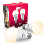 Innr Zigbee E27 Smart Bulb, LED Light Bulbs Warm White, Works with Hue*, Amazon Echo 4th Gen., Alexa (Bridge Required), E27 Screw Bulb, 1150 Lumen, Dimmable, 2-Pack