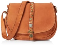 NALLY Étui en Cuir avec Rivets, Sac à bandoulière pour Femme, Camel, Einheitsgröße