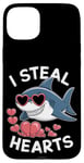 iPhone 15 Plus Cool Shark I Steal Hearts Valentines Day Funny Shark Boy Kid Case