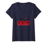 Womens Armchair Detective Enthusiast Crime Scene V-Neck T-Shirt