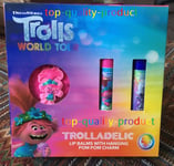 Trolls World Tour Trolladelic Lip Balm + Hanging Pom Pom Charm Box Gift Set