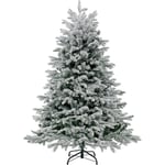 Sapin de Noël 140cm, Arbre de Noel Slim Enneigées avec led, Pieds de Sapin de Noël en Métal (688 Branches) - Relax4life