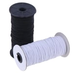 200 Yard White Black Braided Elastic Cord Band Thread 3/5mm Diy White-3mm