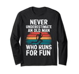 Old Man Running Humor Design Funny Runner Long Sleeve T-Shirt