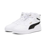 Puma Unisex Youth Puma Caven 2.0 Mid Jr Sneakers, Puma White-Puma Black-Gold, 3.5 UK