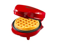 Bestron Mini Gaufrier en édition de Noël, appareil à gaufres avec revêtement antiadhésif, Gaufrier idéal pour Noël, les fêtes ou comme cadeau, taille de la gaufre: 10 cm, couleur: Rouge Mat