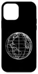 Coque pour iPhone 12 mini World Globe Line Art Carte planète Terre Atlas Voyage