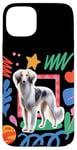 Coque pour iPhone 15 Plus Chien Saluki au design ludique