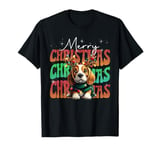 Beagle Elf Christmas Decorations Dog Lover Xmas Lights T-Shirt