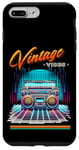 Coque pour iPhone 7 Plus/8 Plus Vintage Vibes Retro Lecteur de musique stéréo Synthwave